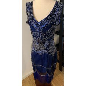 1920s like blue dress for dress up party size medium